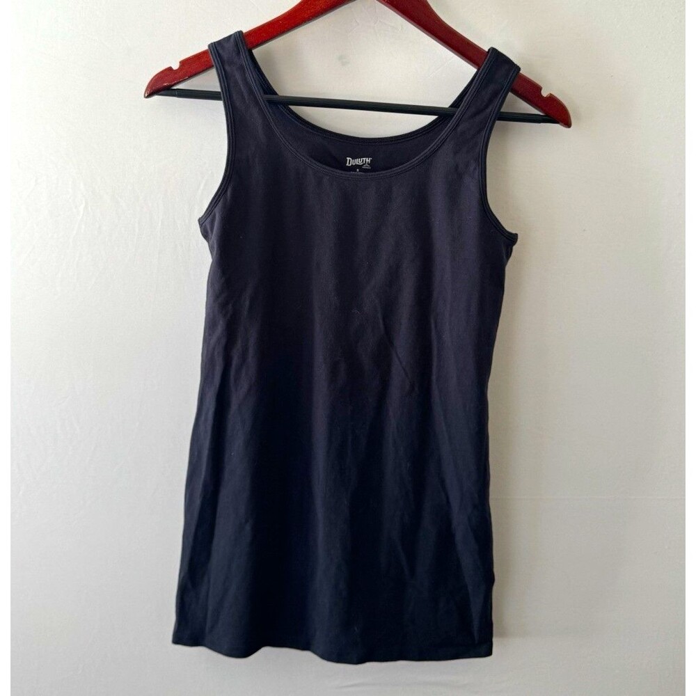 Duluth Trading Co Women’s S Black Scoop Neck Wide Strap Stretch Knit Tank
